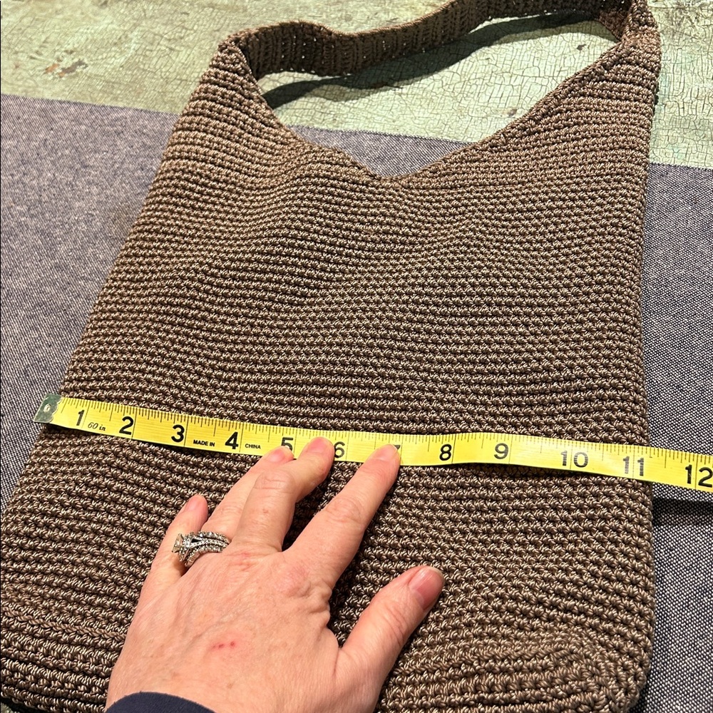 The Sak Brown Crochet Hobo Bag Boho Y2K Minimalist Summer Tote - Picture 8 of 8